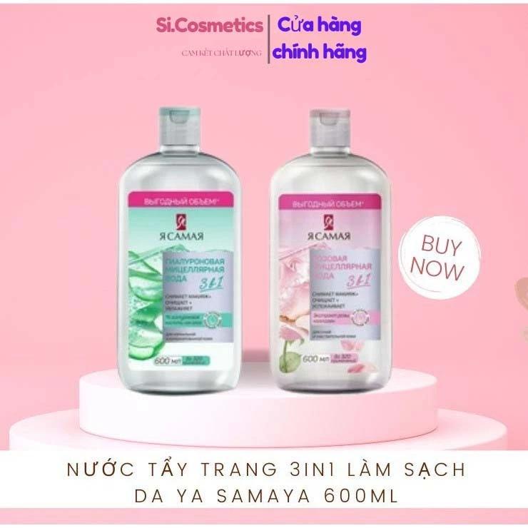 Nước tẩy trang YA SAMAYA 3in1 Micellar Water làm sạch, giữ ẩm và dưỡng mềm da dành cho mọi loại da 600ml