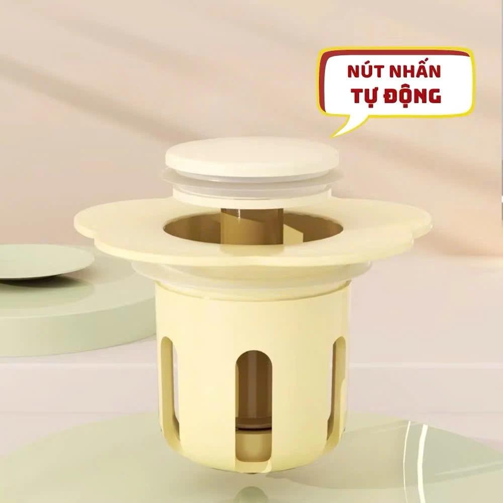 Nút Chặn Thoát Nước Nhấn Xả Ngăn Mùi Lọc Rác Bồn Rửa Mặt Nhấn Tự Động Lưới Lọc Rác Bồn Rửa TH19 Thông Minh