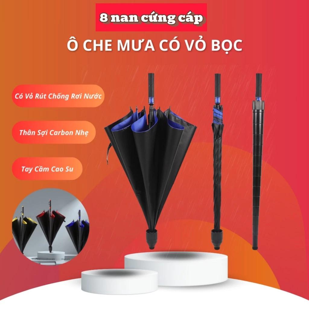 Ô Dù Che Mưa, Che Nắng Chống Tia UV Cỡ Lớn 2 Lớp Nan To Cán Dài Chống Gỉ Thiết Kế Thông Minh Đóng Mở Tự Động có vỏ rút