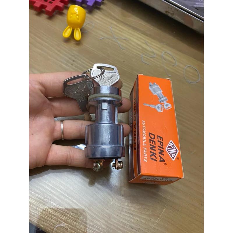 Ổ khoá Thái 3 chân mở điện + đề nổ chế lắp ô tô, xe máy, xe ba gác loại cổ dài