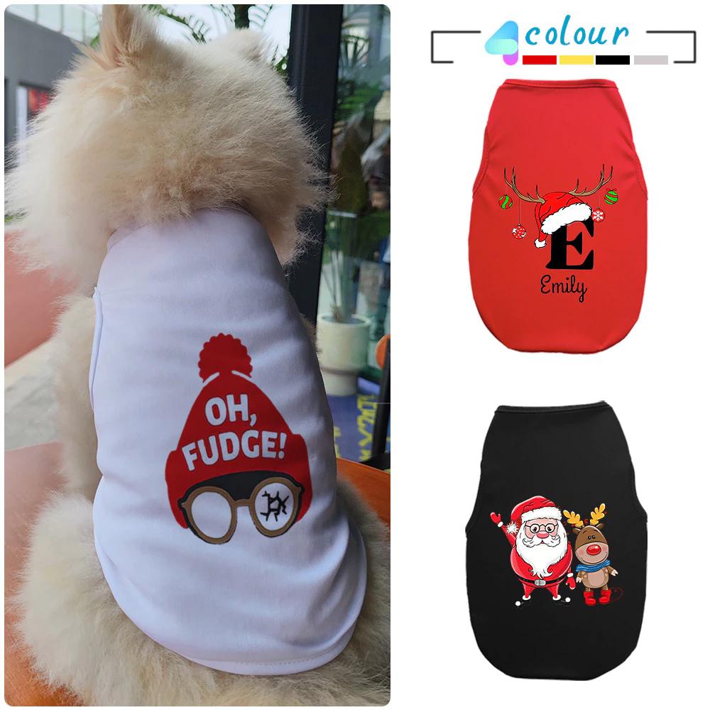 Ông Già Noel / Nai Sừng Tấm Họa Tiết Mèo / Chó In Áo Vest Chó Mèo Thoáng Khí Nhỏ Và Vừa Chó Top