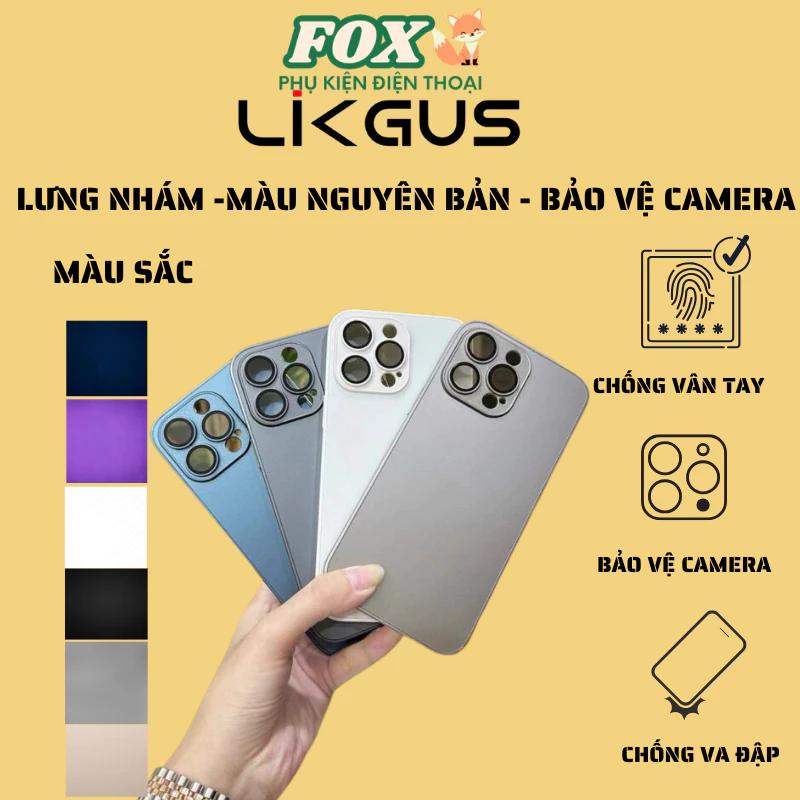 Ốp Likgus lưng nhám chất liệu titan IPhone 11 12 13 14 15 16promax pro -độ giống màu titan iphone 15