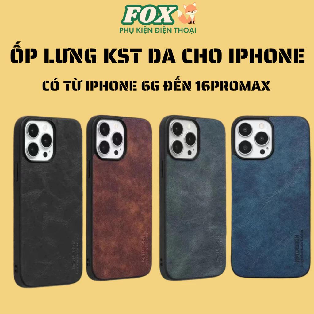 Ốp lưng da chính hãng KST design cho IPhone 11 12 13 14 15 16promax pro plus 6 7 8/plus x xr xsm