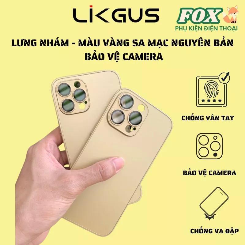Ốp lưng Likgus độ màu vàng sa mạc cho IPhone 11 12promax 13promax 14promax 15promax 16promax 16pro