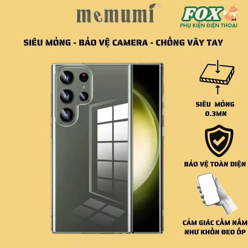 Ốp lưng siêu mỏng Memumi Crystal S25 S24 S23 S22Ultra/Plus-Trong suốt chống ố vàng-Siêu mỏng 0.3mm