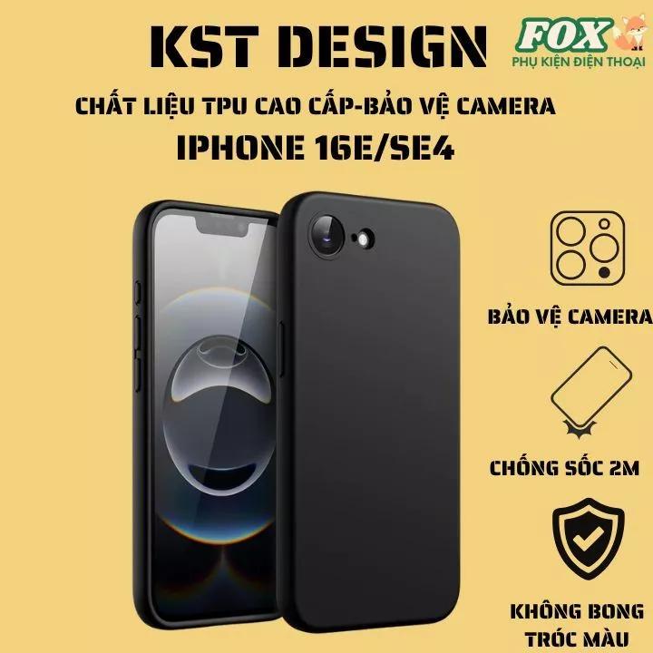 Ốp lưng TPU đen KST Design IPhone cho 16E/SE4 bảo vệ camera - Ốp đen cho IPhone 16E/SE4
