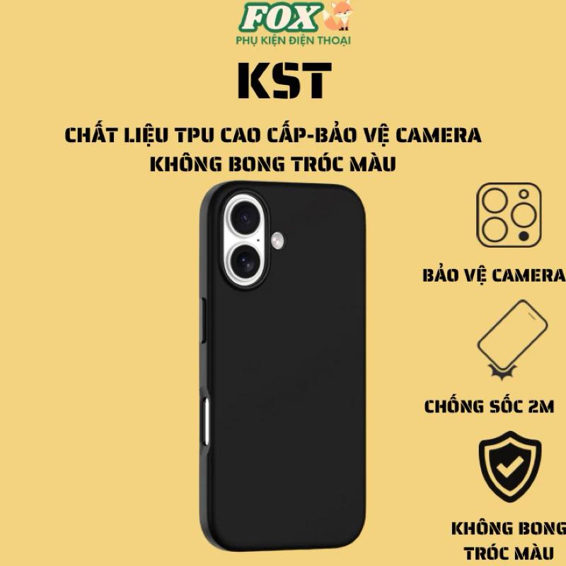 Ốp TPU đen KST cho IPhone 11 12 13 14 15 16promax pro plus 7g 8g 7p 8p x xs xr xsm