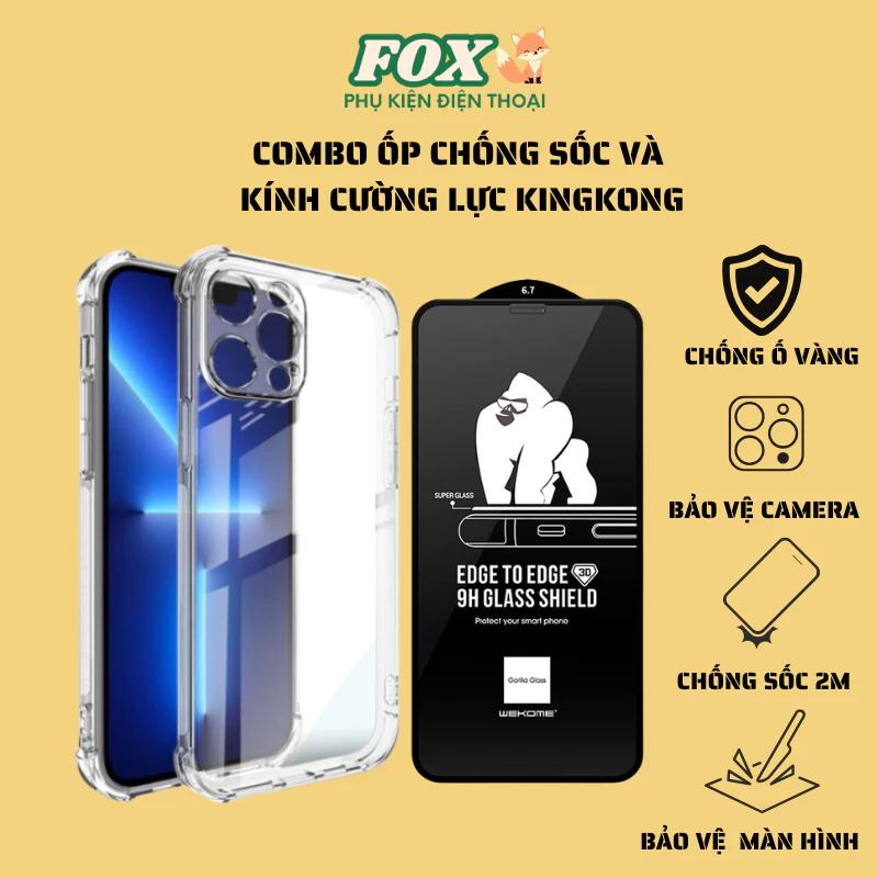 Ốp trong chống sốc và kính cường lực Kingkong cho IPhone 11 12 13 14 15 16pro plus promax 6 7 8 plus x xr xsm