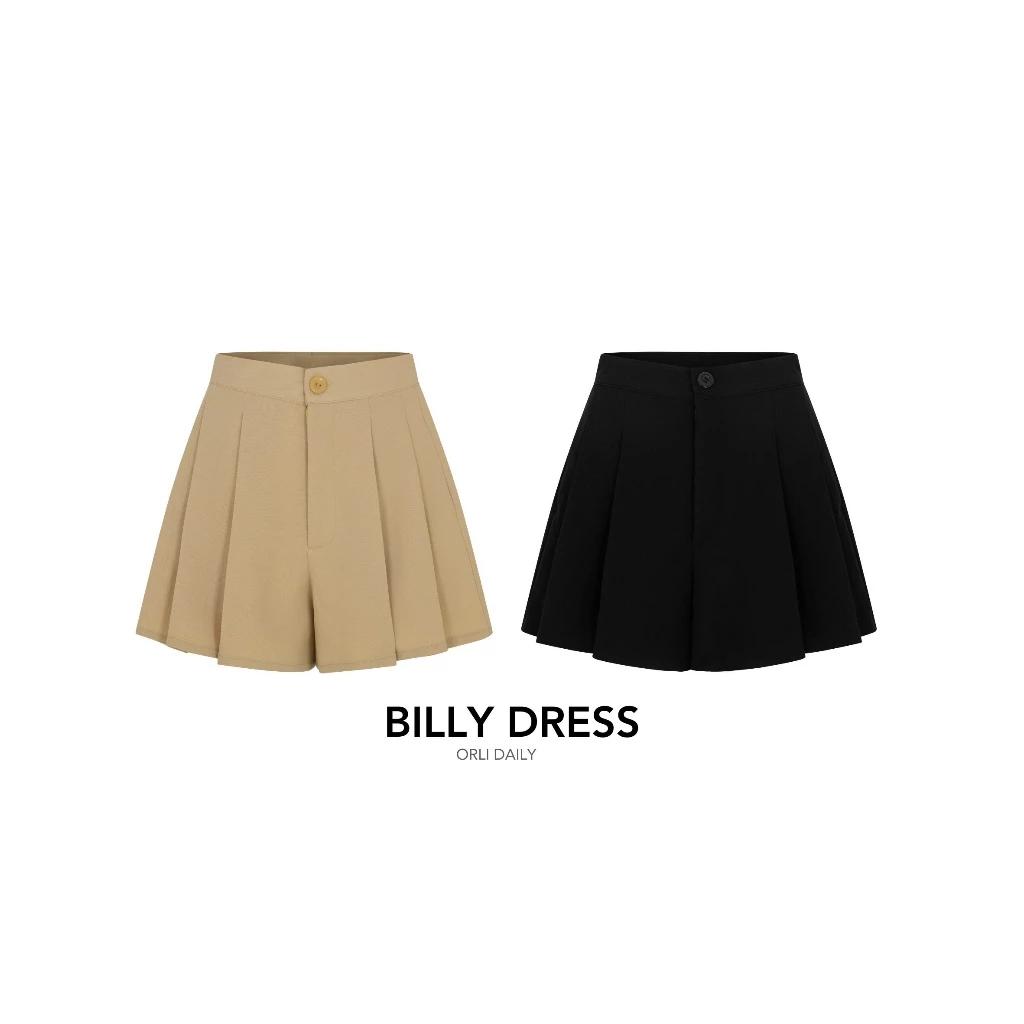 Orli Daily | Quần short xếp li trơn đơn giản cho nữ | Đen - Be