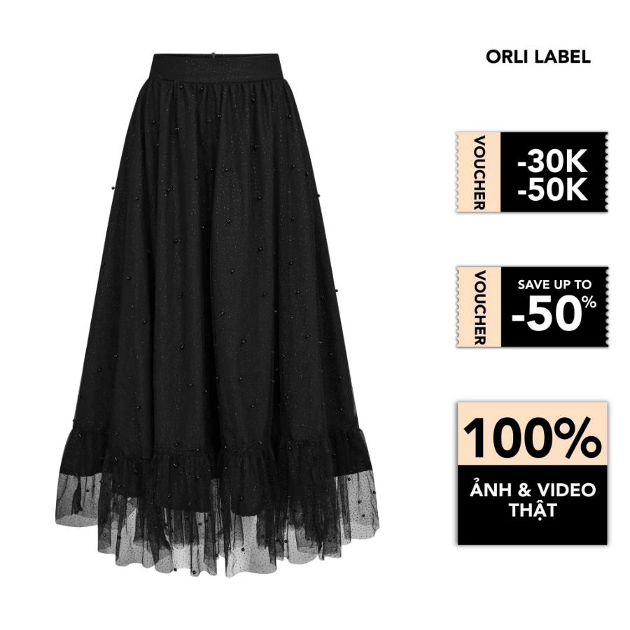 Orli Lable - Nessa Skirt - Chân váy lưới ngọc trai cao cấp