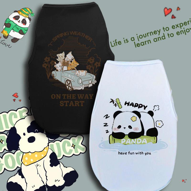 Pet Spring / Summer Áo không tay Cat / Dog Áo Tank Top in hình gấu trúc dễ thương
