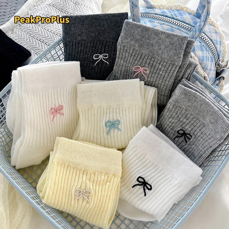 Phong cách mới 2025!Tất nơ, phong cách Preppy Low-Top thoáng khí