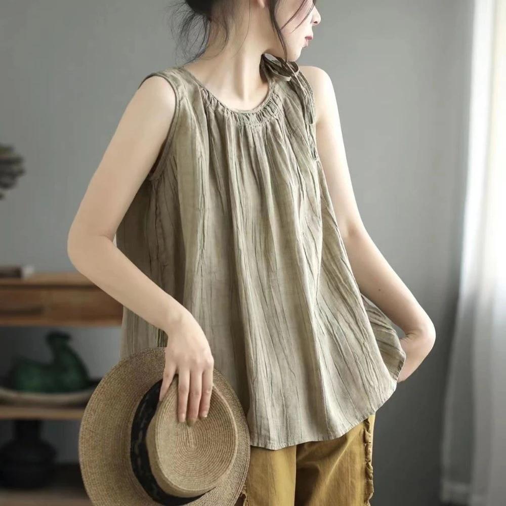 Phong Cách Mới Mùa Hè Đầm Retro Nữ Áo Vest Không Tay Bên Trong Đơn Giản Phù Hợp Với Áo Chui Đầu Rời Đáy Camisole Mỏng Phong Cách Ôm Hơn Nhìn