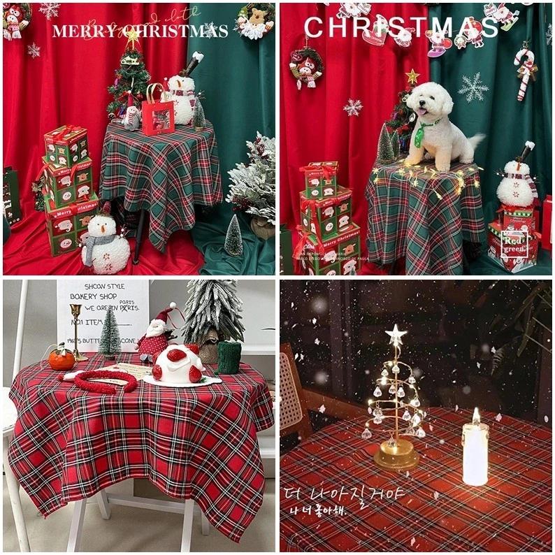 Phong Cách Scotland Khăn Trải Bàn Tròn Trang Trí Bàn Khăn Trải Bàn Giáng Sinh Để Bàn Trang Trí Nhà