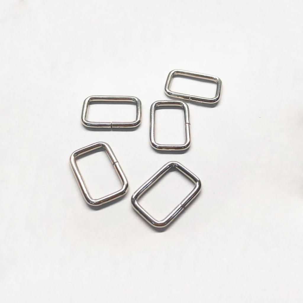 Phụ kiện dây túi xách khoen chữ nhật 2 cm màu bạc [Giá rẻ] làm dây móc balô handmade, khéo tay tự đan