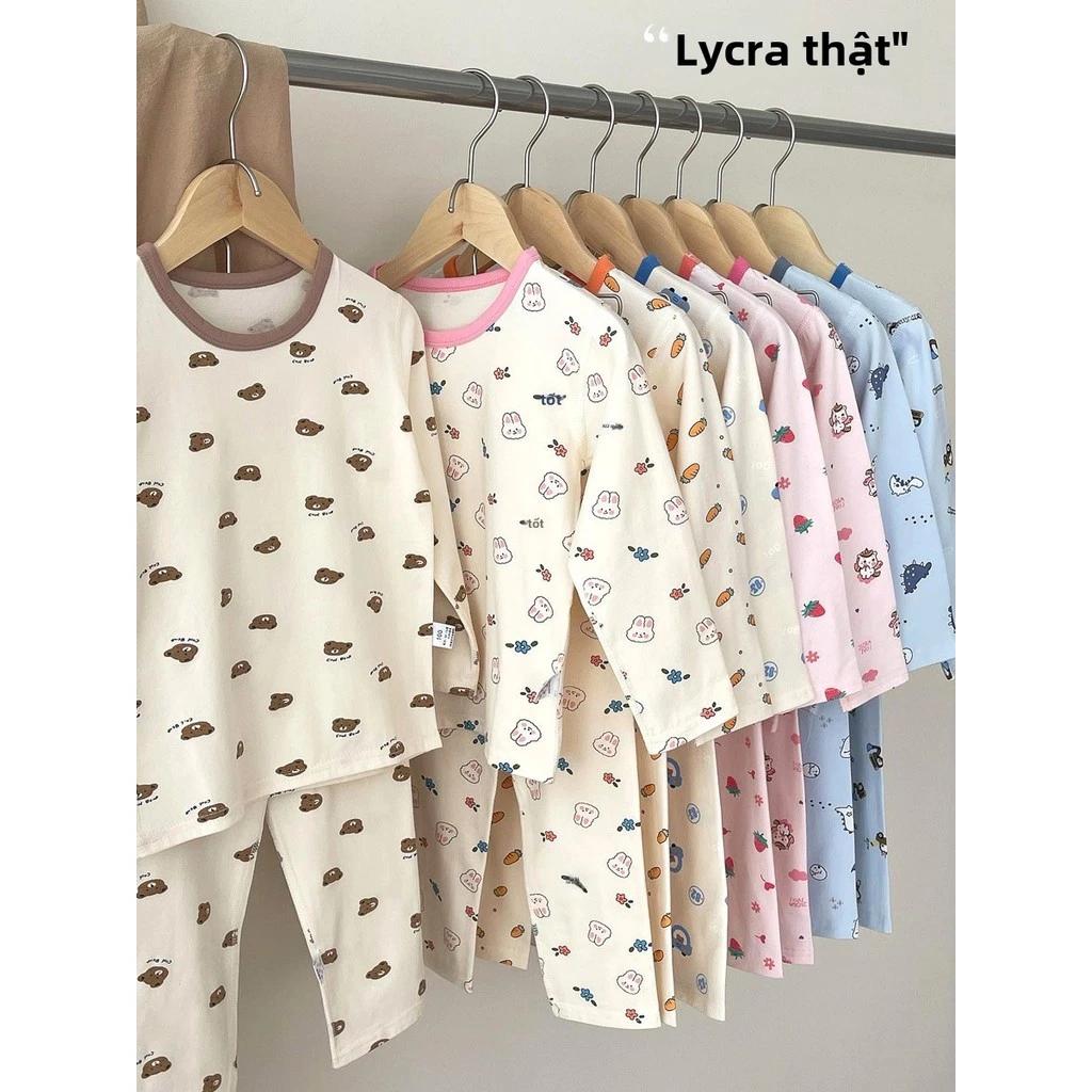 Quần Áo mùa thu trẻ em quần mùa thu Bộ đồ lót Bộ Đồ Ngủ 100% cotton cho bé Lycra không xương