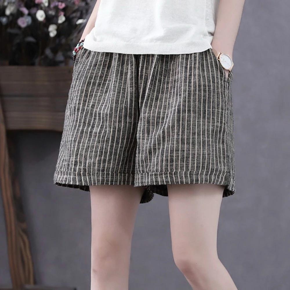 Quần Short Nữ Mùa Hè Phong Cách Mới Cotton Vải Lanh Quần Short Nữ Mặc Ngoài Đơn Giản Phù Hợp Với Kích Thước Lớn Rời Cao Cấp Phiên Bản Hàn Quốc Quần Thường Ngày Quần Ống Rộng Quần Nữ Mùa Hè