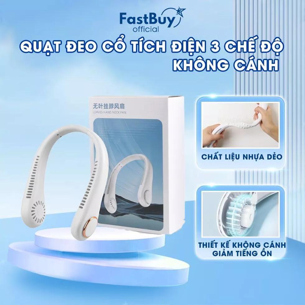Quạt Đeo Cổ Tích Điện 3 Tốc Độ Gió,Kiểu Dáng Thể Thao Dung Lượng Pin Lớn 4000mAhm ,Biên Độ Thổi Rộng 360 Độ Tiện Lợi