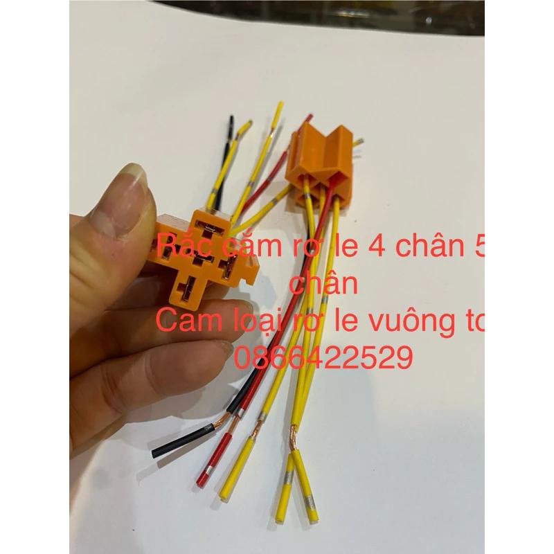 Rắc cắm rơ le , đui rơ le 4 chân, 5 chân cam loại dây to
