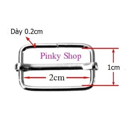 [Rẻ vô địch] Khoen tăng giảm chữ nhật 2cm màu bạc tăng giảm dây đeo túi xách balô Pinky Shop