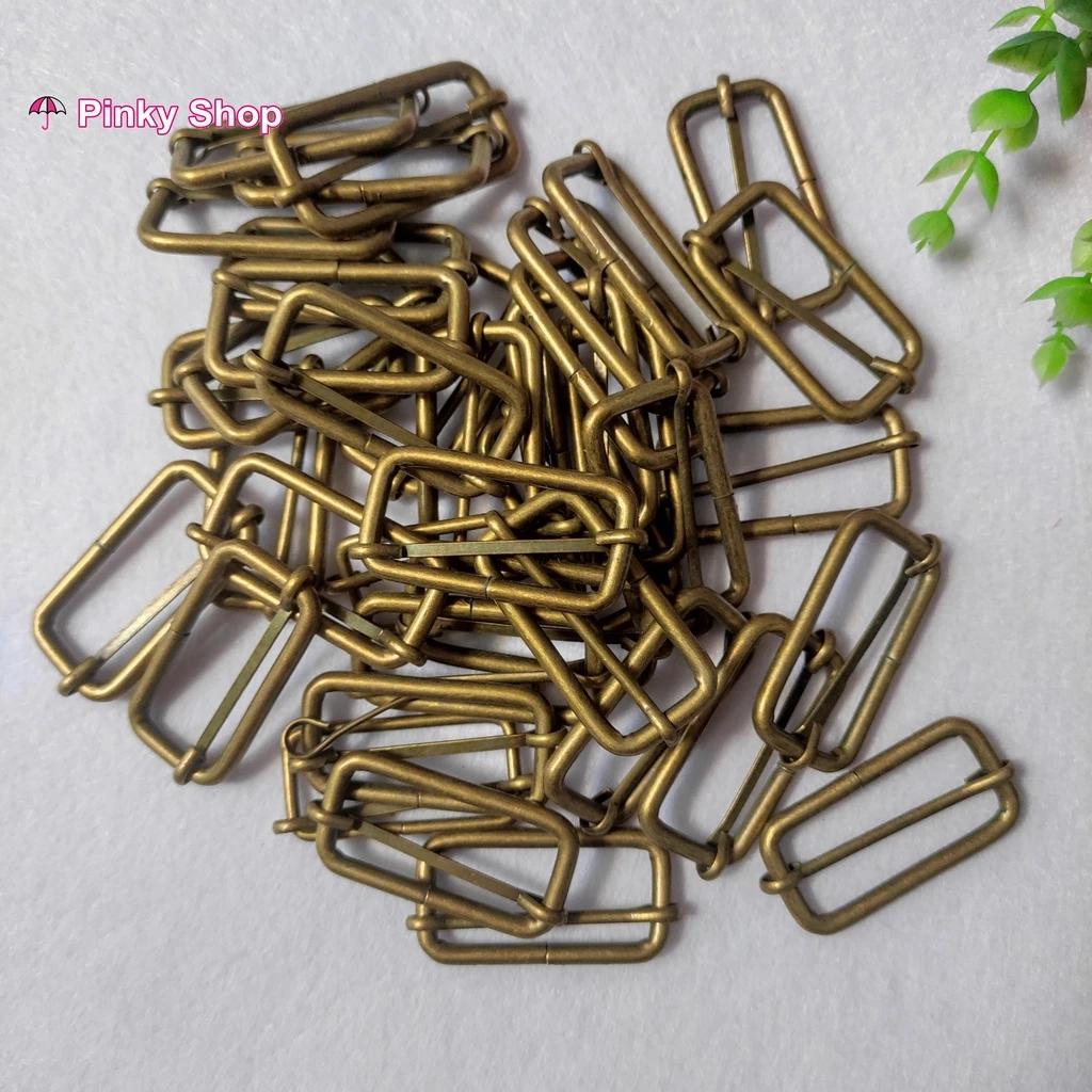 [Rẻ vô địch] Khoen tăng giảm chữ nhật 4cm màu đồng loại tốt tăng giảm dây đeo túi xách balô Pinky Shop mã KTGD4