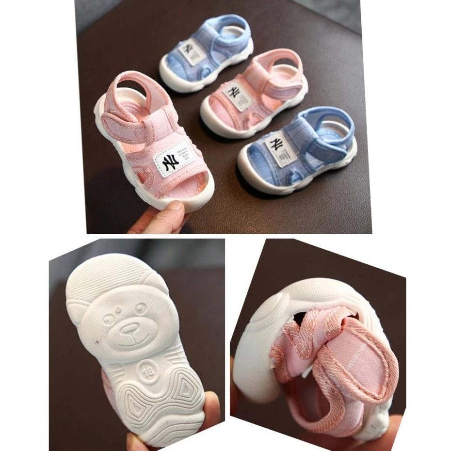 (Rẻ Vô Địch)Dép sandal NY tập đi cho bé trai bé gái Đế mềm_chống trượt_ chống vấp_Quai dán tiện lợi 0-2 tuổi
