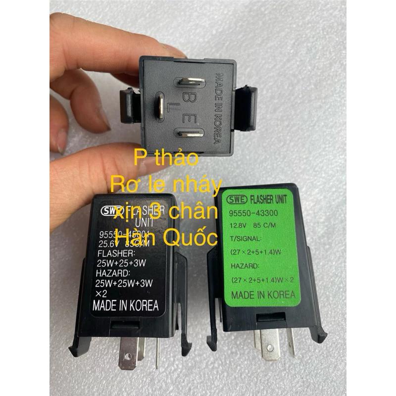 Rơ le chớp 3 chân huyndai xịn Hàn Quốc ( Ro le đen )12v 24v
