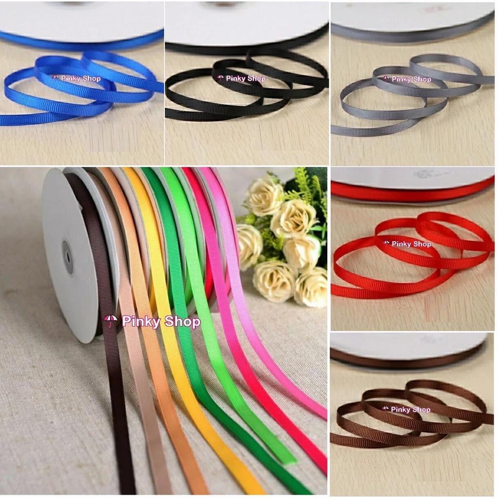 Ruy băng gân 1.5cm 15mm vải trơn [Bán lẻ theo mét] giá rẻ làm nơ, gói quà, làm phụ kiện handmade Pinky Shop