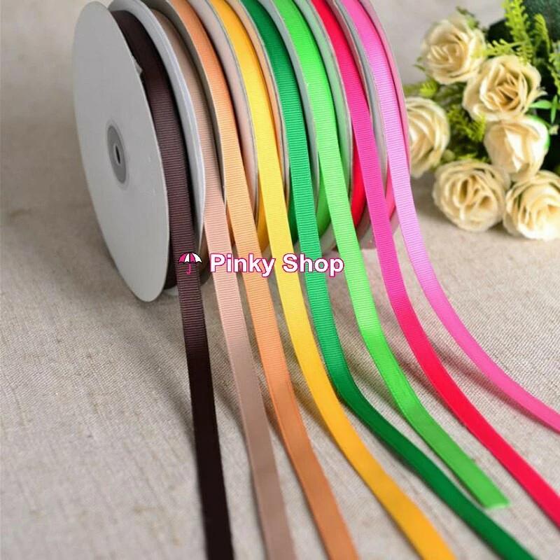 Ruy băng gân gói quà 0.5cm 1cm 1,5cm cuộn lớn dài 91m nhiều màu làm nơ làm phụ kiện handmade Pinky Shop