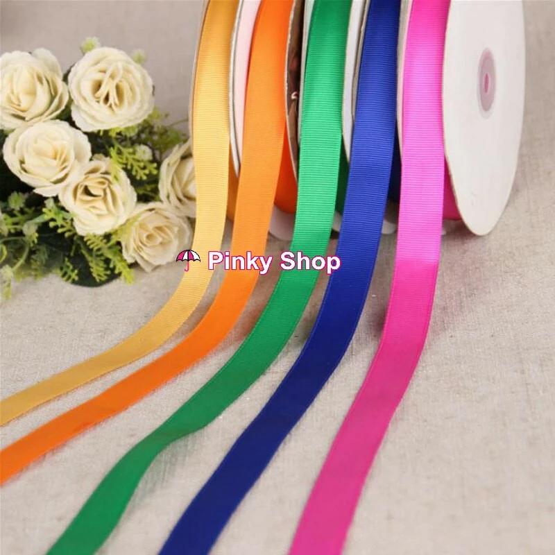 Ruy băng gân gói quà 2cm 2.5cm cuộn lớn dài 91m nhiều màu làm nơ phụ kiện handmade Pinky Shop