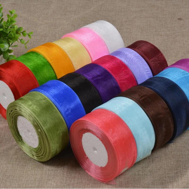 Ruy băng voan 4cm [1 cuộn 45 mét] Giá rẻ nhiều màu làm hoa, làm nơ, phụ kiện tóc handmade Pinky Shop mã RBV