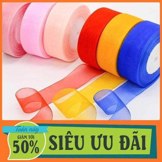 Ruy Băng Voan 4cm Đẹp Làm Đồ Trang Trí, Làm Nơ, Gói Quà, Phụ Kiện Handmade Pinky Shop