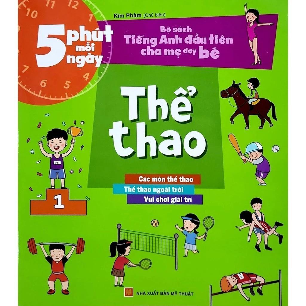 Sách 5 phút mỗi ngày - Bộ sách Tiếng Anh đầu tiên cha mẹ dạy bé - Thể thao - Bản Quyền