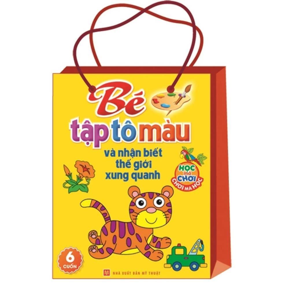 Sách Combo Bé Tập Tô Màu Và Nhận Biết Thế Giới Xung Quanh (Túi 6 Cuốn) - Bản Quyền