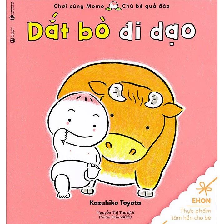Sách Ehon Mo Mo Dắt bò đi dạo - Bản Quyền