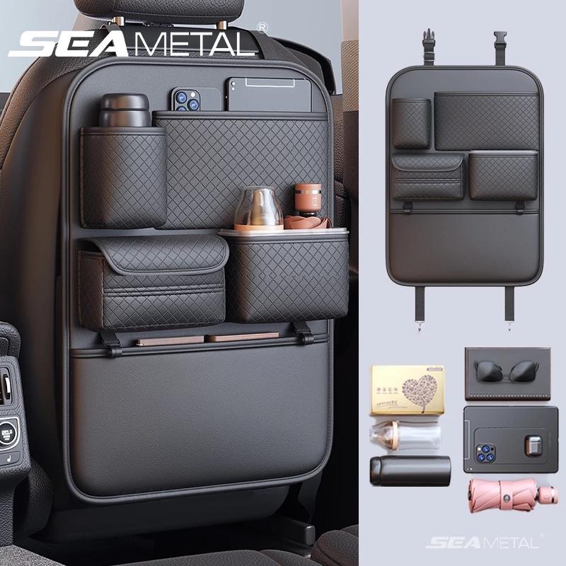 Seametal Dụng cụ sắp xếp ghế ngồi ô tô đa chức năng dung tích lớn - Túi sau ghế ô tô giả da