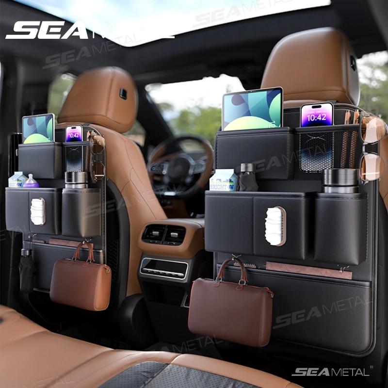 Seametal Nappa Da Ghế Sau Túi Tổ Chức Đa Năng Tự Động Ghế Uống Giá Đỡ Điện Thoại