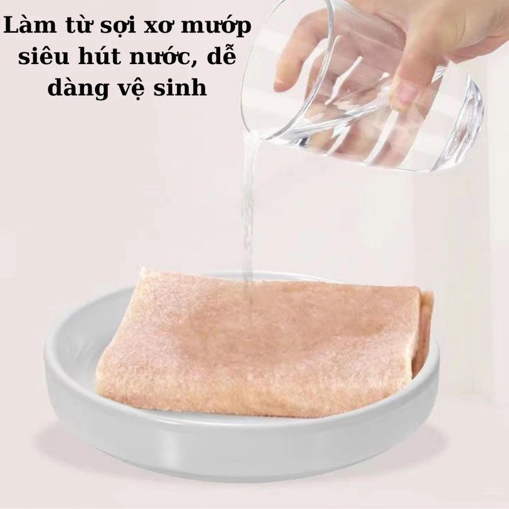 Set 10 Khăn XƠ MƯỚP MÀU KEM 20x20cm - Khăn Lau Chén Dĩa Thấm Hút Tốt Chống Dầu Mỡ Tiện Dụng Cho Nhà Bếp