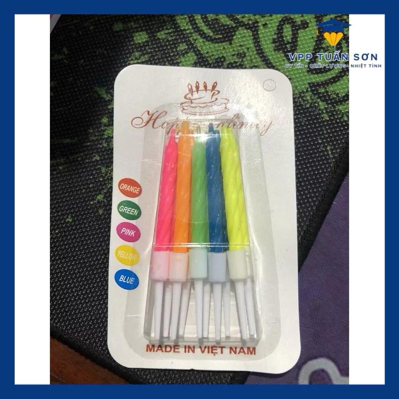 Set 10 Nến Xoắn nhiều màu - Dùng làm nến trang trí bánh sinh nhật, bánh kem,...
