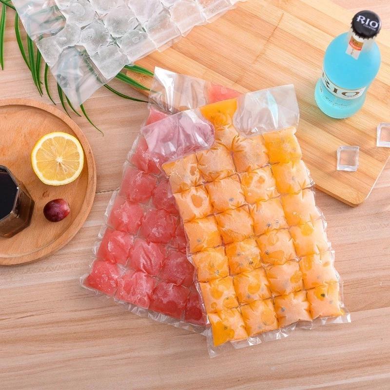 Set 10 túi làm đá viên, kem viên, yourt viên nhiều ô