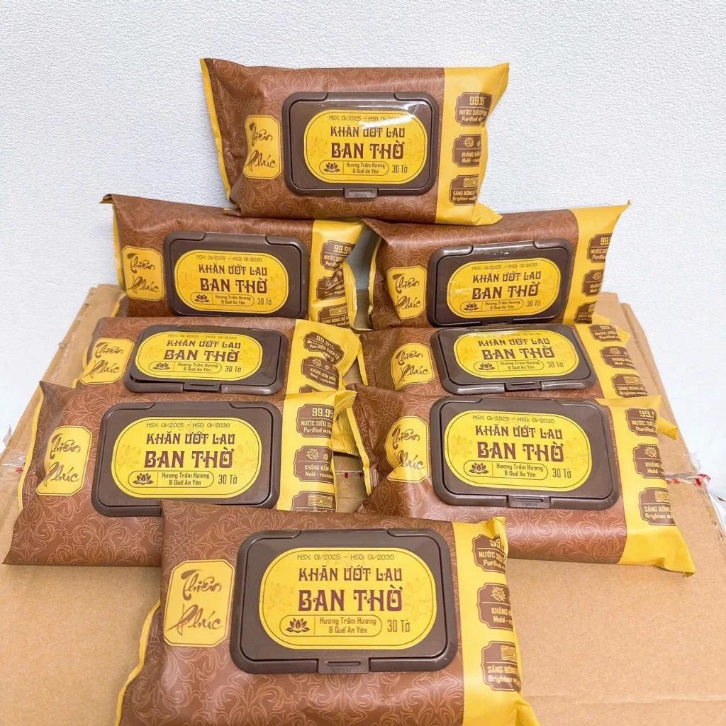 Set 3 Khăn Ướt Lau Ban Thờ 30 tờ , Khăn Ướt Bao Sái Ban Thờ Hương Thơm Tự Nhiên Tiện Lợi