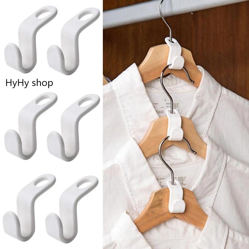 Set 4 Cái Đầu Nối Móc Treo Quần Áo Bằng Nhựa Đa Năng Tiết Kiệm Không Gian Tiện Lợi
