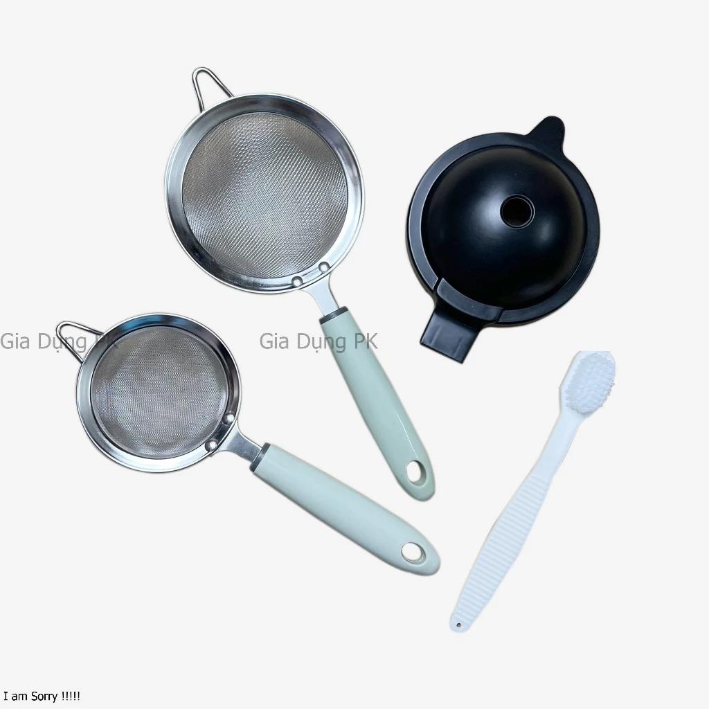 Set 4 in 1 Vợt lọc trà, rây lọc trái cây, lọc bột, lọc thức ăn bằng inox cao cấp