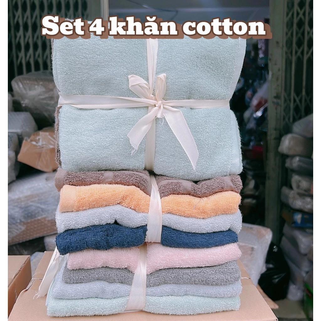 Set 4 khăn tắm xuất Nhật Muji cỡ 35x85cm siêu mềm mịn (set màu ngẫu nhiên)