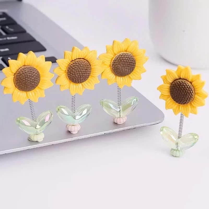 Set 5 Hoa Hướng Dương - Bông Hoa mini lắc lư trang trí nội thất xe ô tô, bàn làm việc, đáng yêu