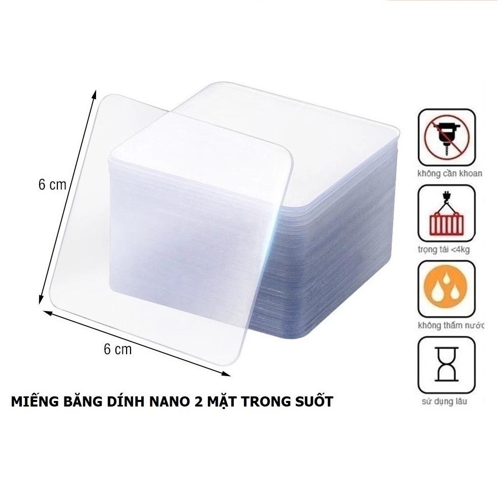 SET 5 Miếng Dán 2 Mặt Siêu Dính Chịu Lực Chống Nước, Miếng Dán Tường KIỂU VUÔNG 2 Mặt Siêu Dính