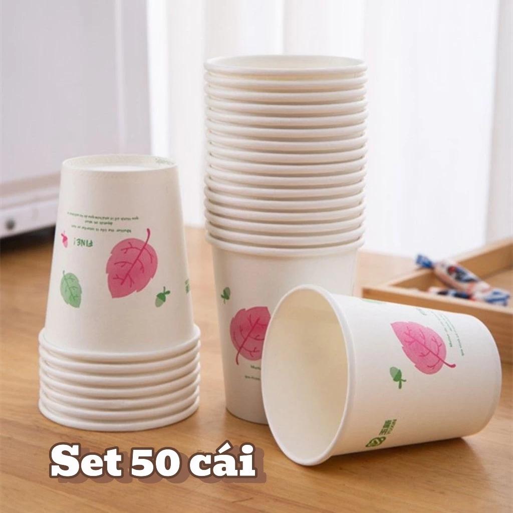 Set 50 Cốc Giấy Dùng 1 Lần Chịu Nhiệt An Toàn, Ly Giấy Dùng 1 Lần 150ml tiện lợi