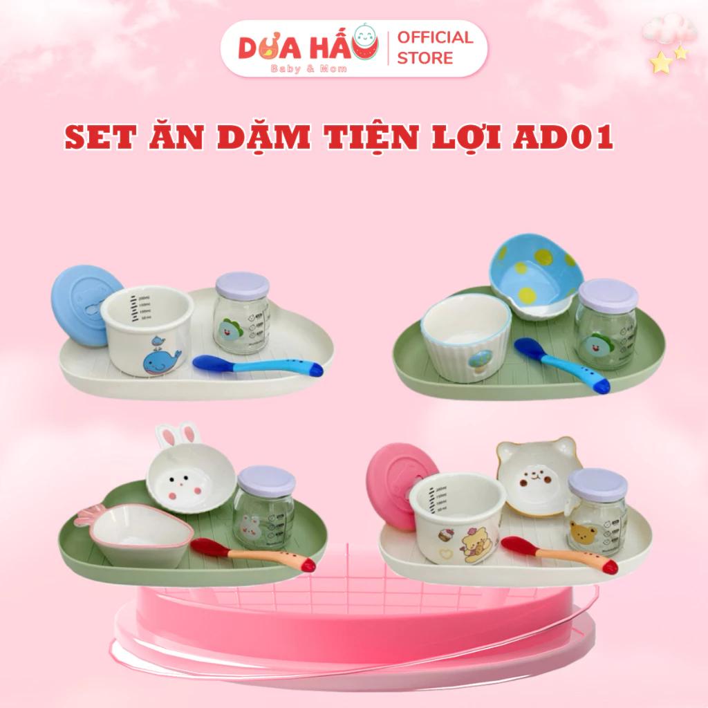 Set Ăn Dặm Tiện Lợi Cho Bé, Hoạ Tiết Ngộ Nghĩnh, An Toàn Shop DuaHau Baby & Mom
