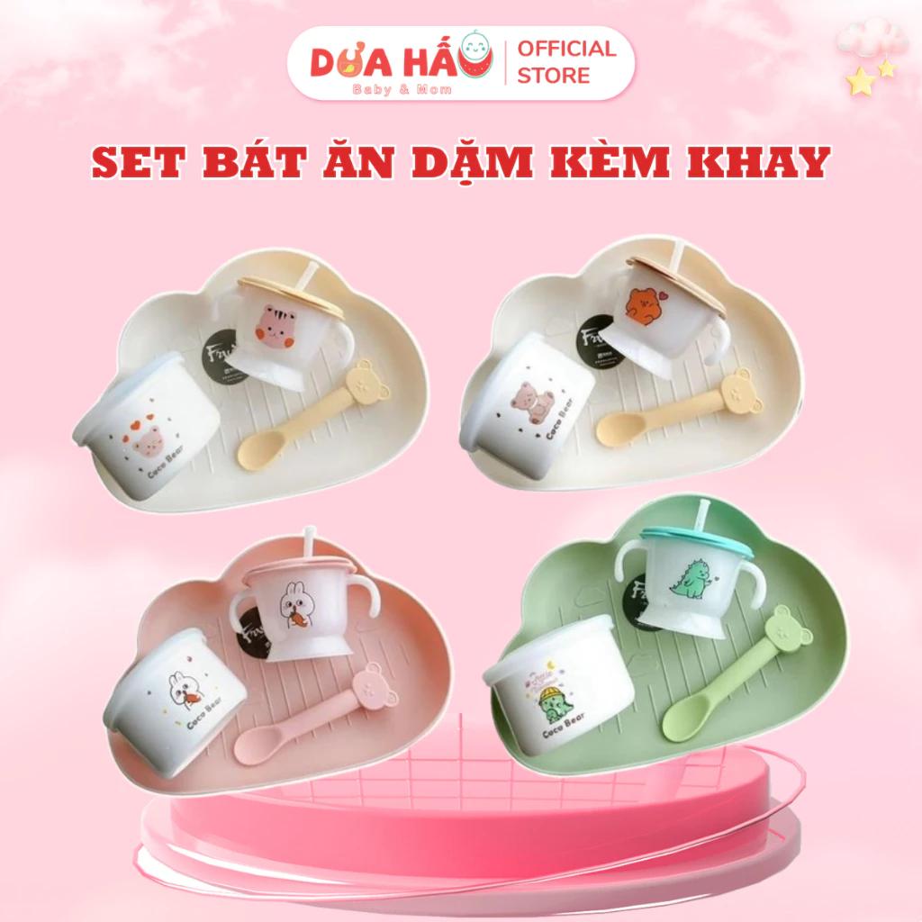 Set Bát Ăn Dặm Kèm Khay Mẫu Mới Nhất Tiết Kiệm, Đáng Yêu, Tiện Lợi Cho Bé Shop Dua Hau Baby & Mom Kem