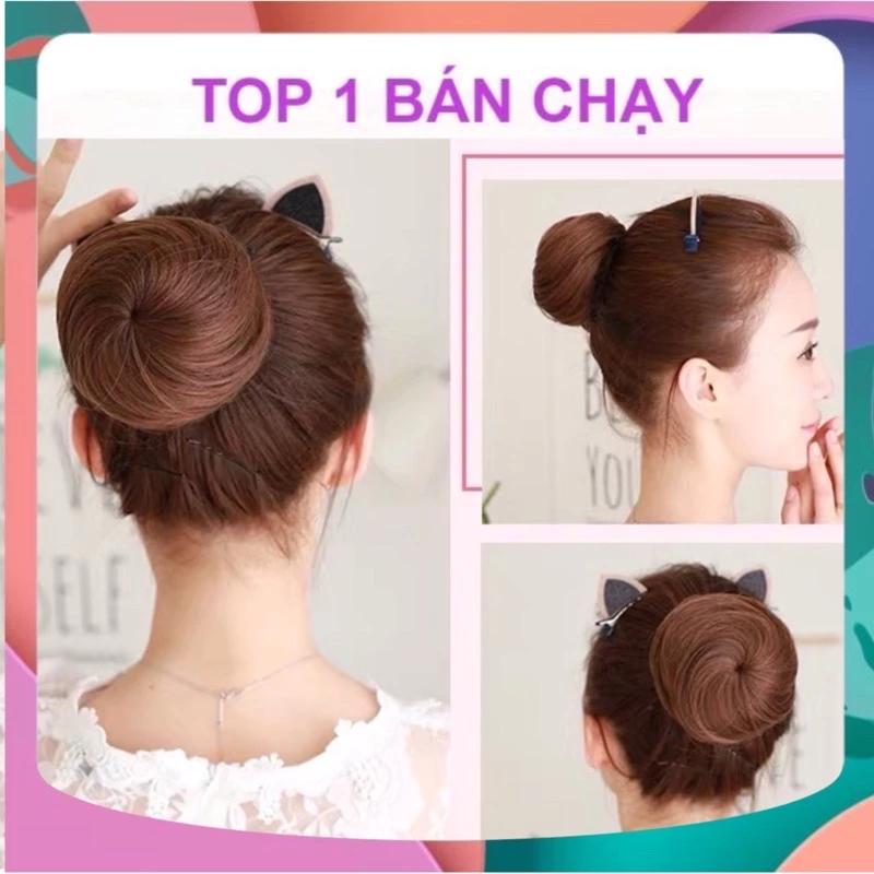 [SHOP ĐẶC BIỆT] TÓC GIẢ BÚI TRÒN CAO CẤP SỈ TOÀN QUỐC CLIP THẬT